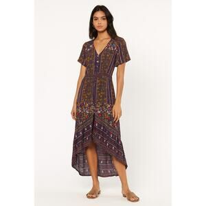 5/$20 Urban Outfitters Purple Floral Boho Maxi Dress
